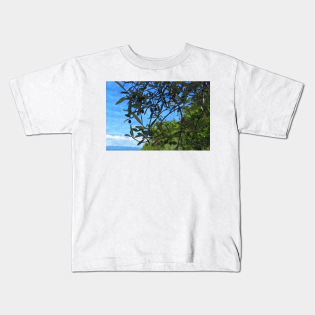 Olive Tree with Olives Mediterranean Coast Photo Kids T-Shirt by OneLook